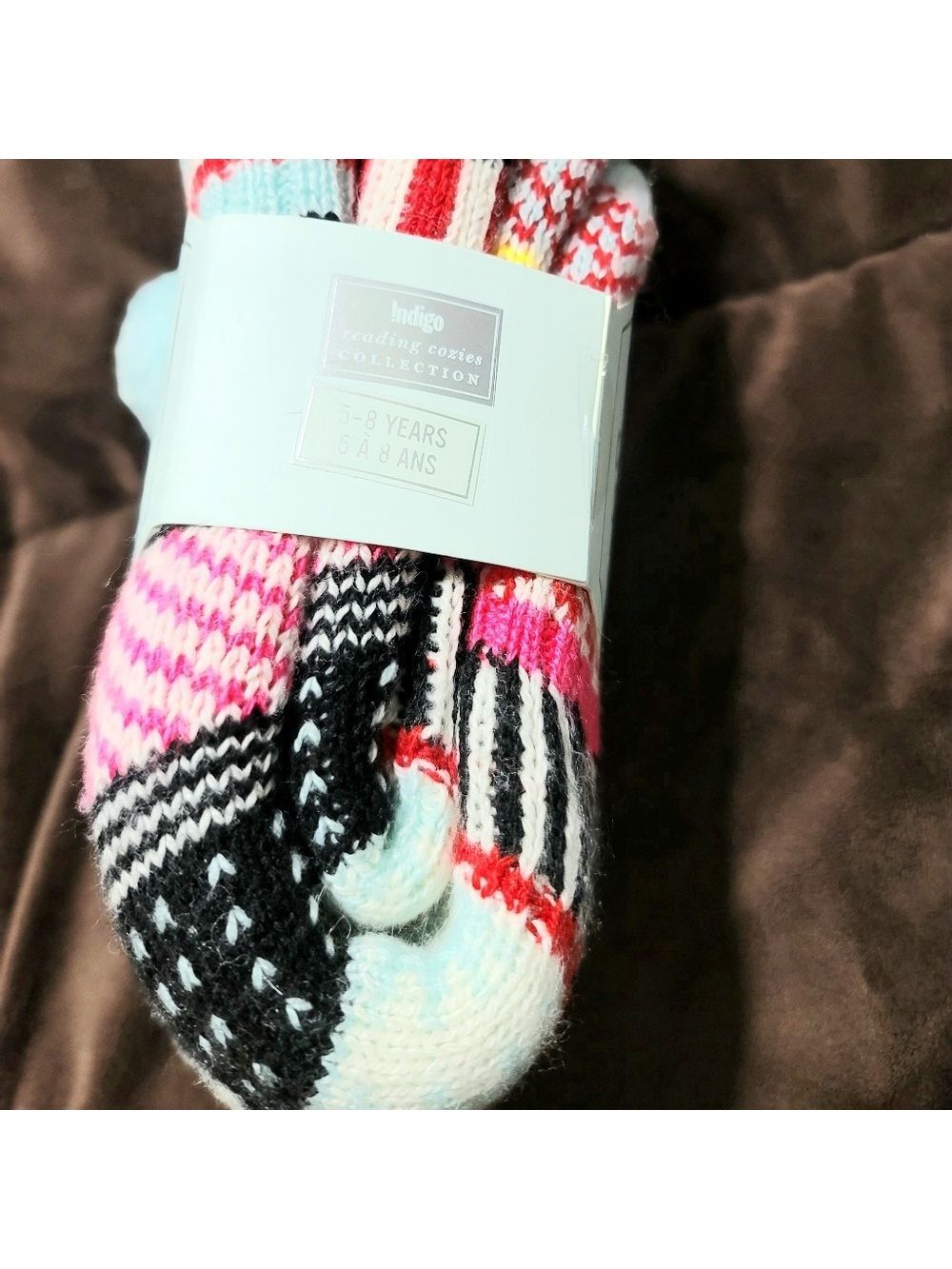 NEW Indigo Kids Non-Skip Pom-Pom Reading Socks Size S - M